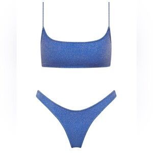 Blue Sparkely Triangl Bikini
